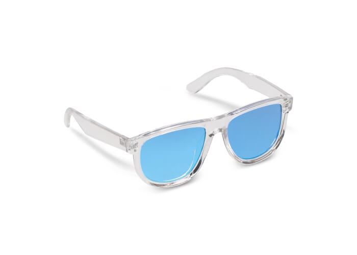 Lunettes de soleil UV400 personnalisables en R-PC Mia Transparent / Bleu